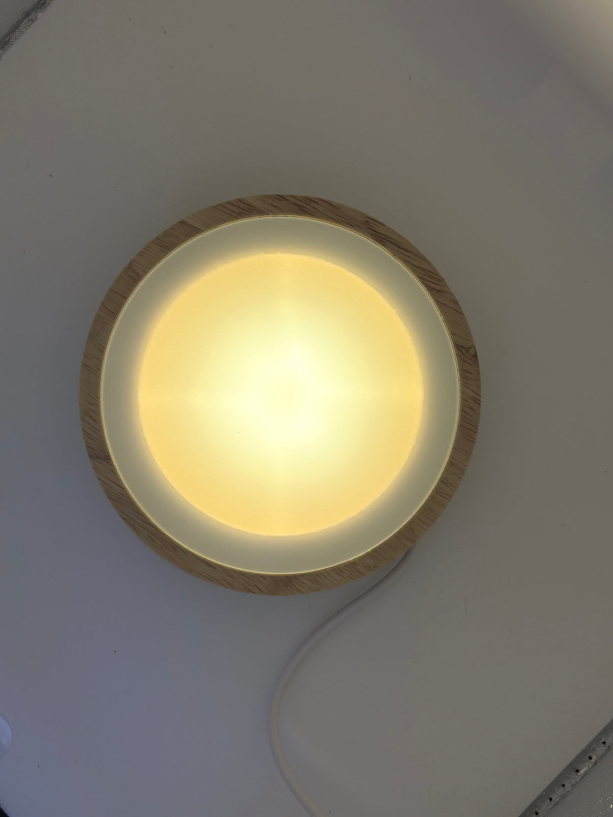 Personlig LED-lampe i træ & glas med eget billede